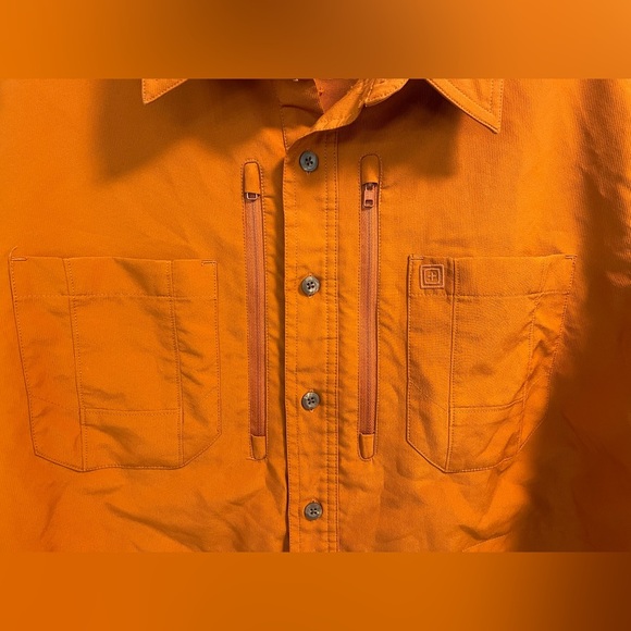 5.11 Tactical Mens Extra Large Burnt Orange Button Down Short Sleeve Dress Shirt - Picture 2 of 4